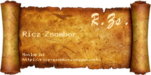 Ricz Zsombor névjegykártya